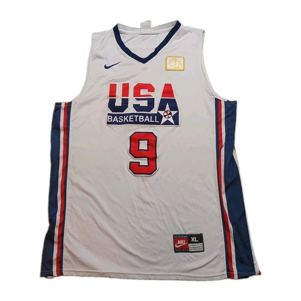 NIKE NBA Michael Jordan #9 1992 OLYMPICS USA White Dream Team Jersey Sz XL